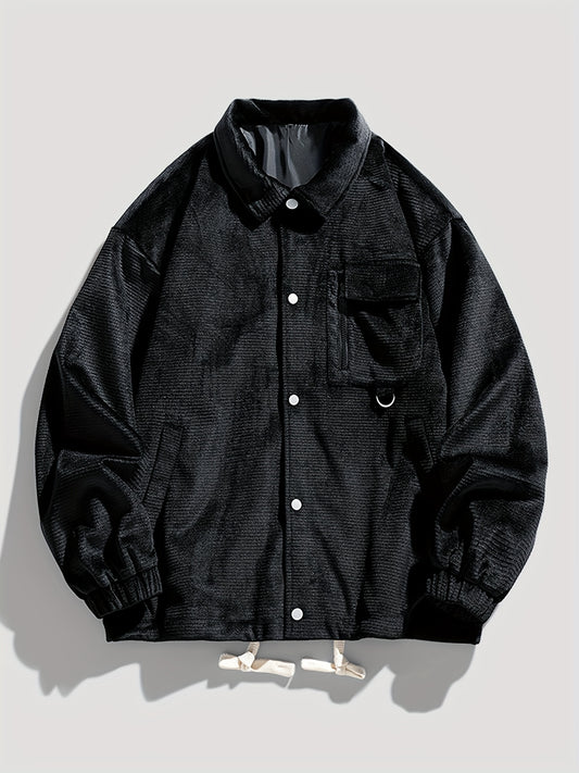 Men's Casual Lapel Button Up Jacket Coat For Spring Fall