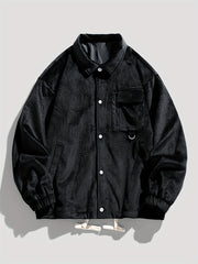 Men's Casual Lapel Button Up Jacket Coat For Spring Fall