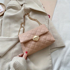 Quilted Chain Crossbody Bag Square Shoulder Bag for Women