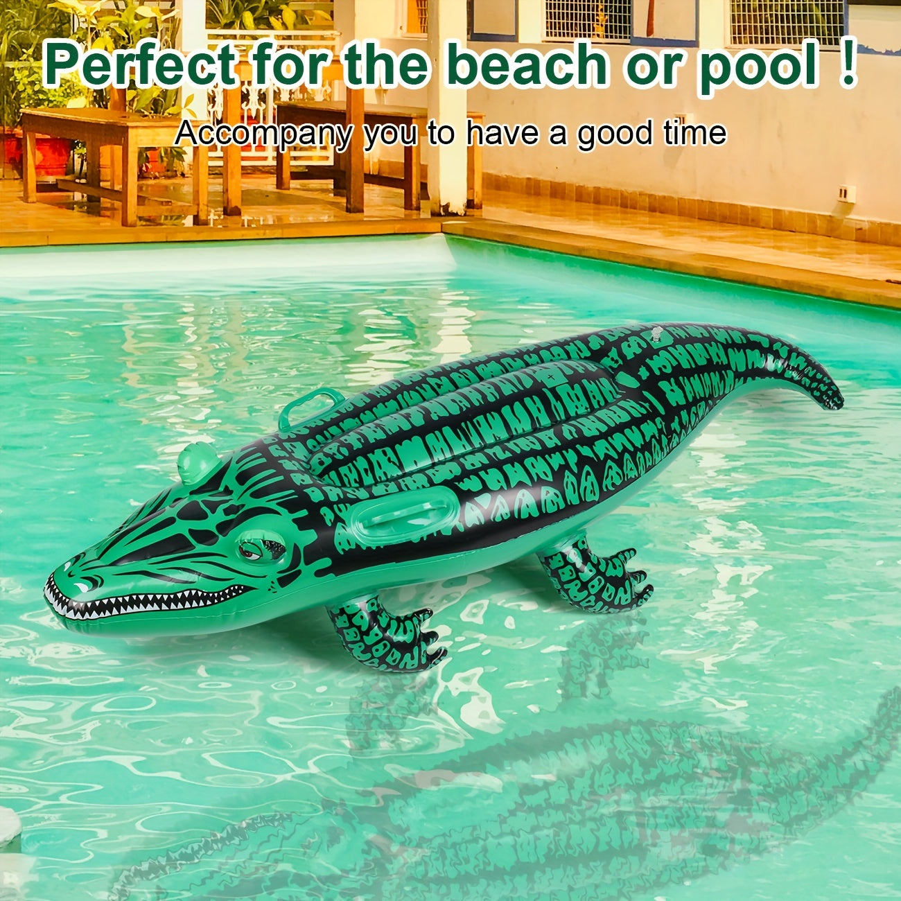 Kids Green Crocodile Riding Pool Toy