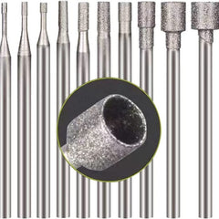 10-Piece Set of Jade Carving Tools with Diamond Grinding Heads & Jadeite Needles
