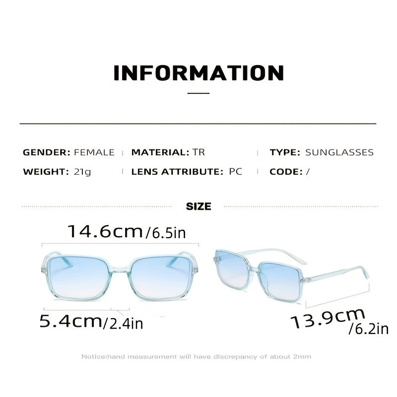 Oversized Square Sunglasses Solid Gradient Lens Glasses UV400