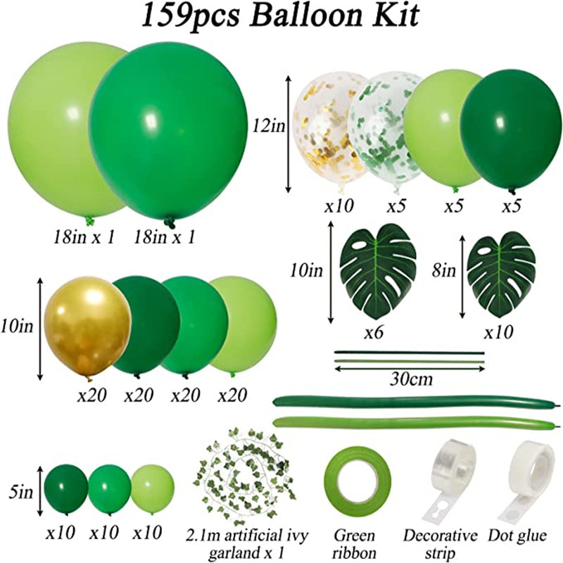 Jungle Balloon Ring Arch Set in Deep Green Fruit Green Balloon Decor