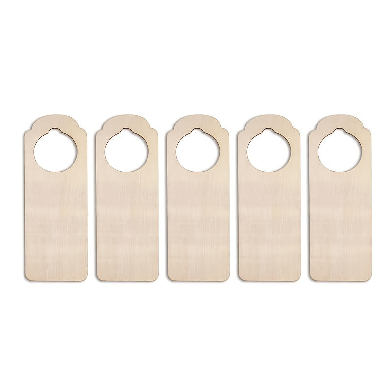 5pcs Natural Wooden Door Handle Hanger DIY Double-sided Hanging Decoration
