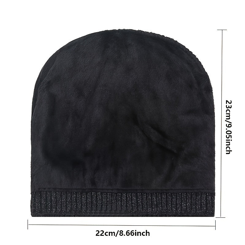 Winter Warm Thick Woolen Hat With Ear Protection for Outdoor Cycling