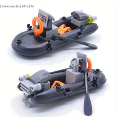 Durable ABS 1pc Military Rubber Dinghy Building Block Toy