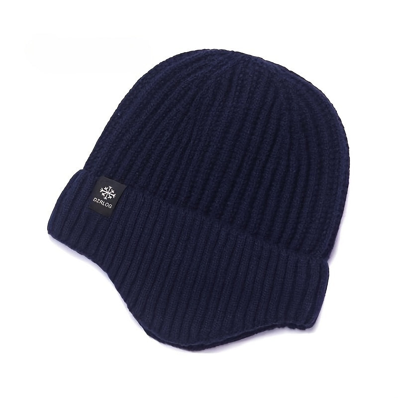 Men's Plush Wool Knitted Hat Winter Thick Warm Cap