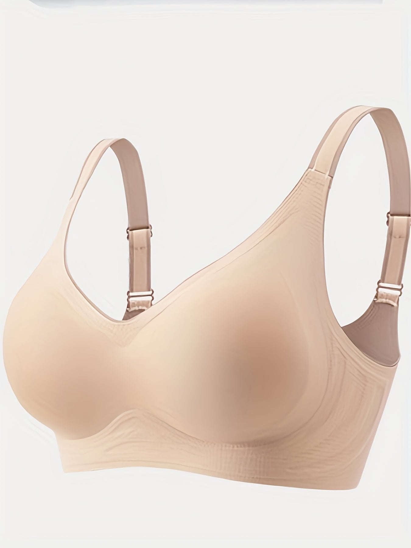 Colorblock Trim Wireless Push Up Bra with Breathable Design