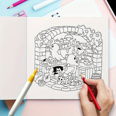 Halloween Coloring Book - Spooky Theme Illustrations - Family Fun Activity