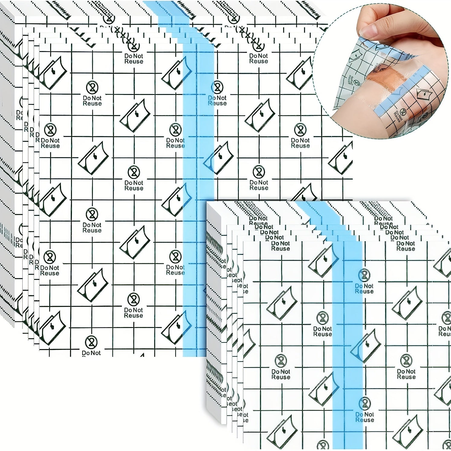 50 Clear Waterproof Adhesive Bandage for Tattoos, Keeps Tattoos Dry