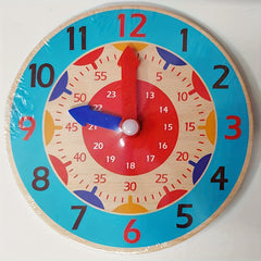 Wooden Clock Toy for Kids 3+ Learn Time Quartz Movement
