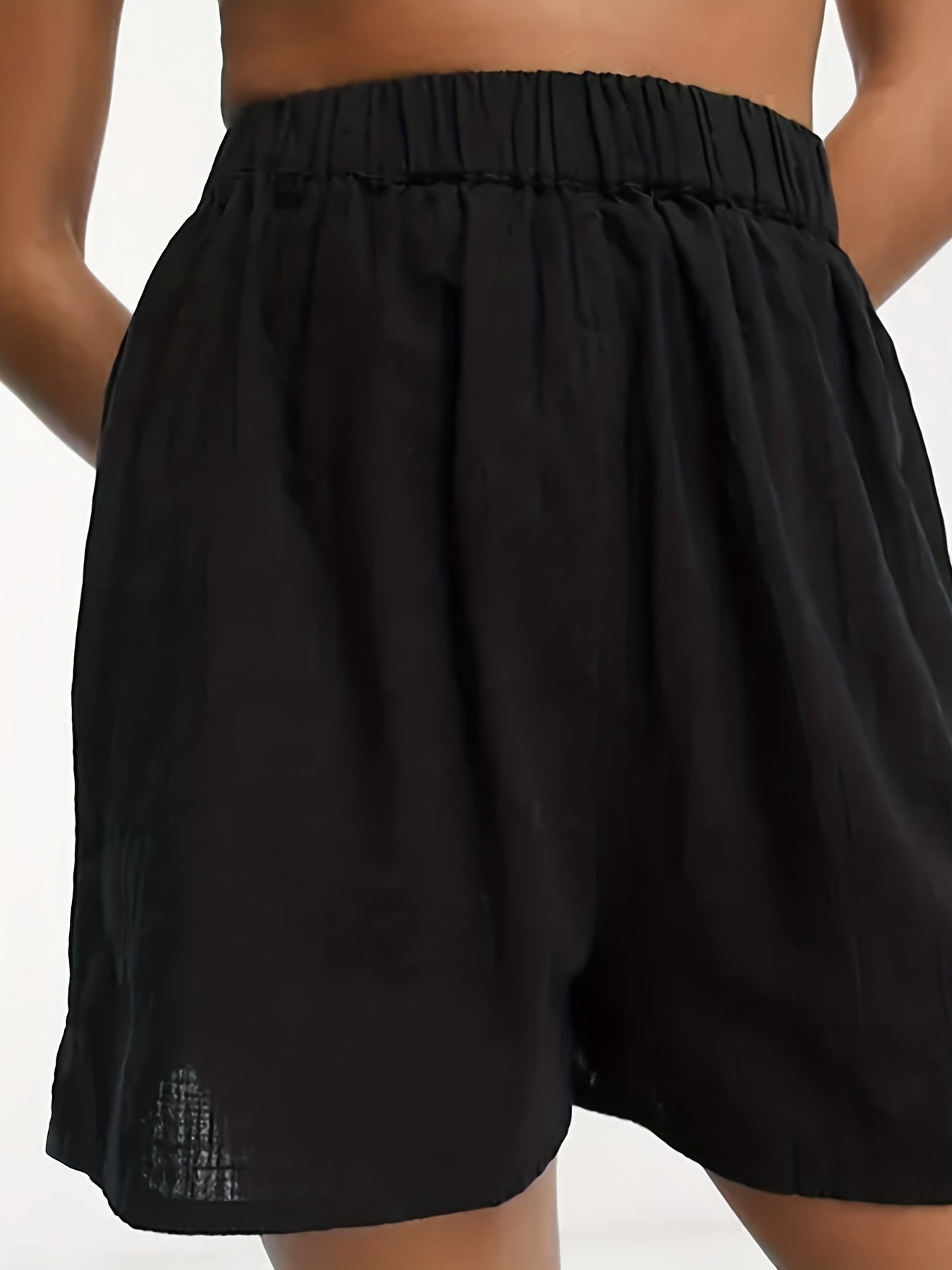 Summer Women's Elastic Waist Solid Shorts Casual Every Shorts