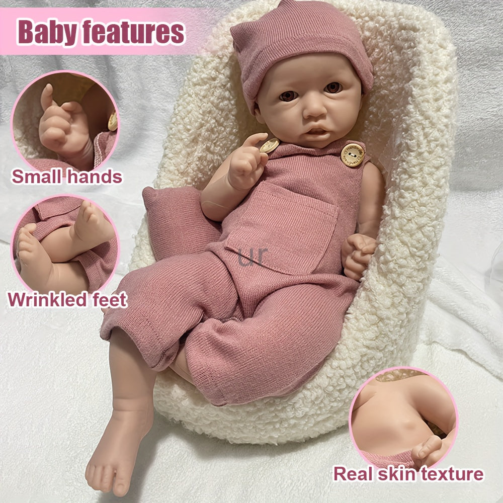 45 Full Body Platinum Silicone Unpainted Soft Reborn Doll Lifelike Waterproof