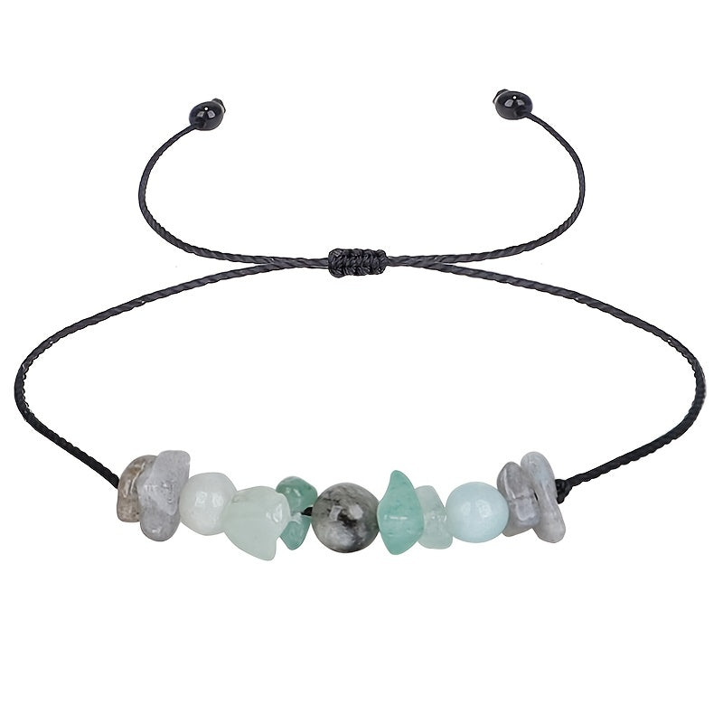 Adjustable Braid Bracelet with Crystal Stone Beads