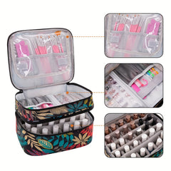 Double Layer Nail Polish Organizer Case Portable Storage Dividers Gel Holder
