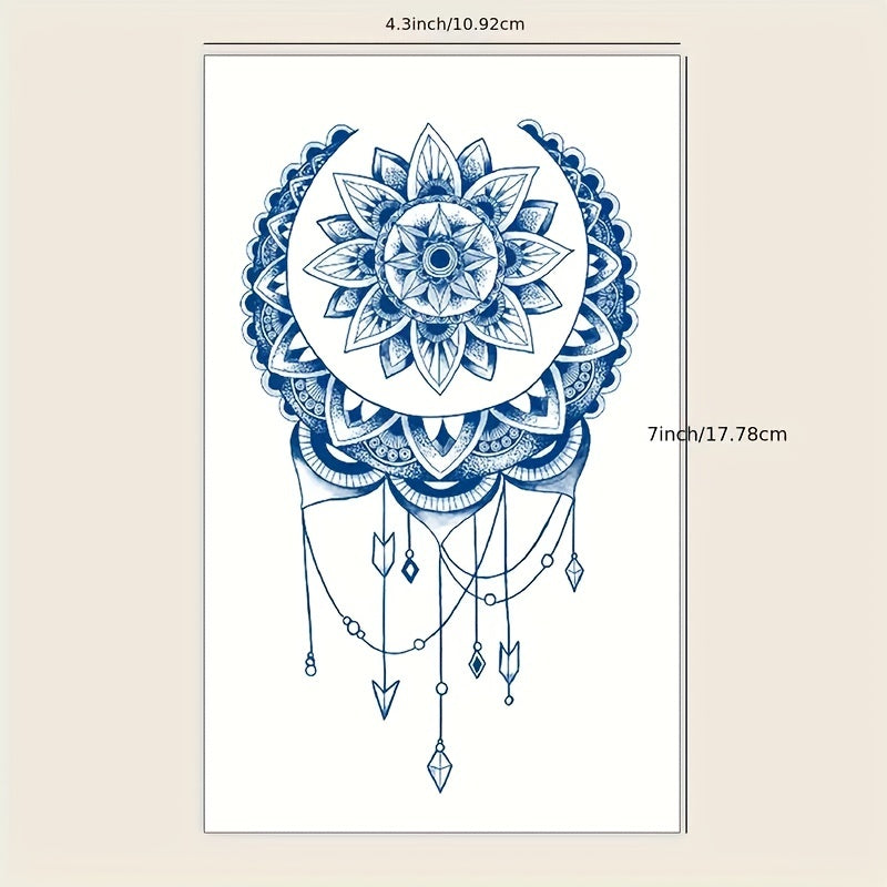 Herbal Juice Semi Permanent Tattoo Sticker Lace Tassel Pattern Body Art Tattoo