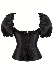 Ruffle Corset Bustier Lace Up Body Shaper