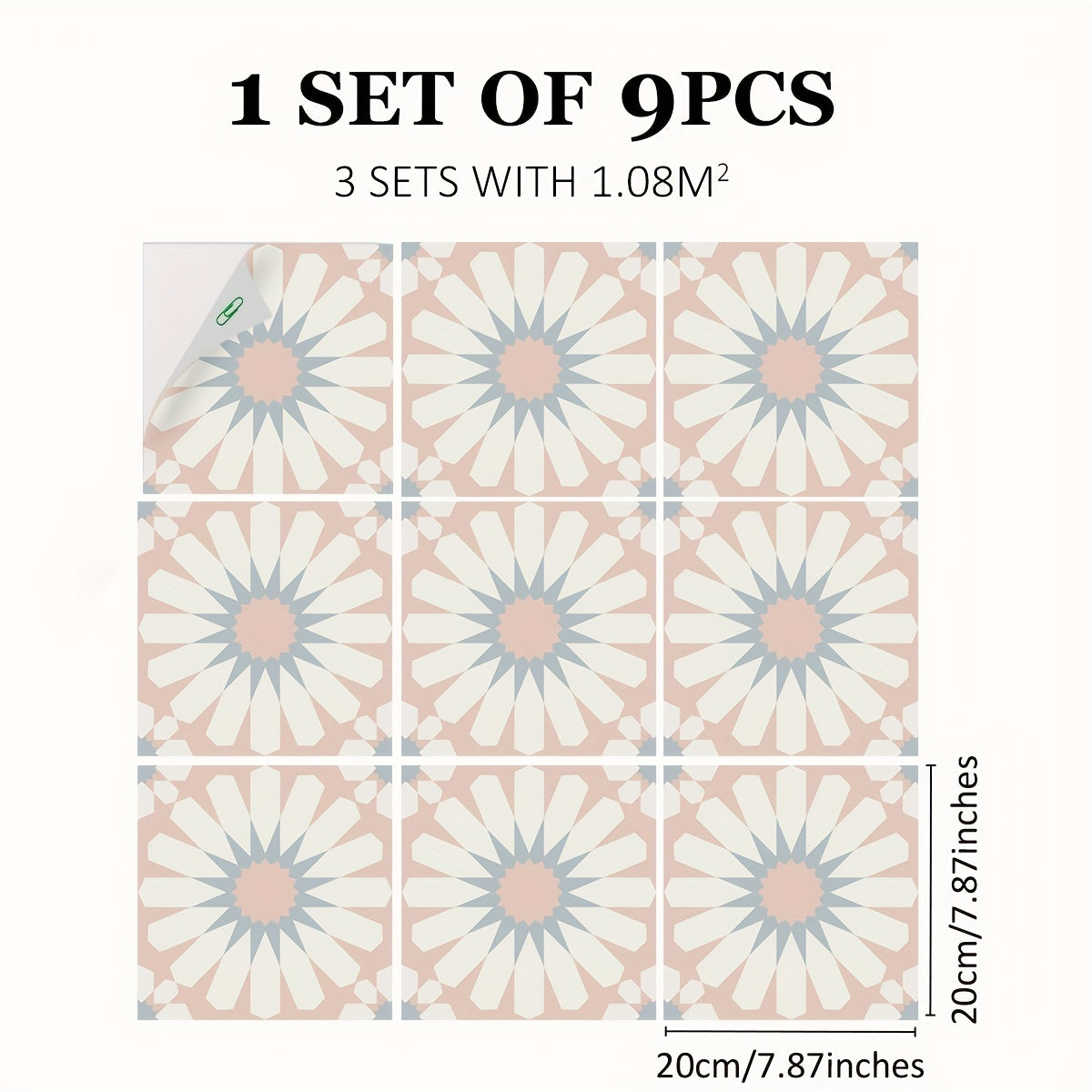 Bohemian Floor Stickers Waterproof Flower Tile Stickers