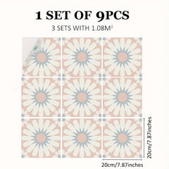 Bohemian Floor Stickers Waterproof Flower Tile Stickers