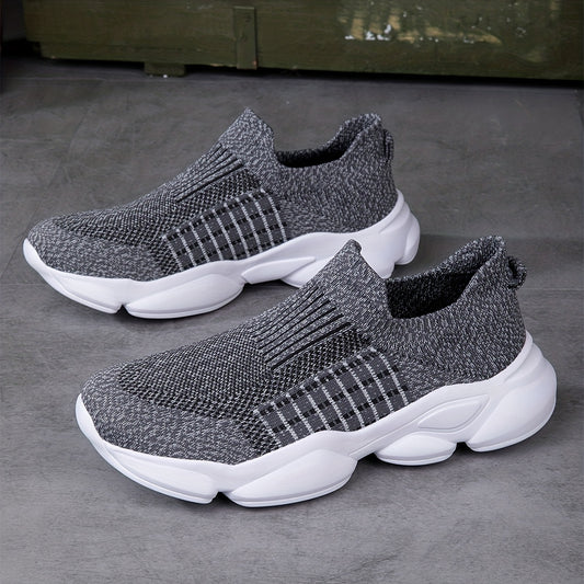 Men's Striped Knitted Slip On Sock Shoes