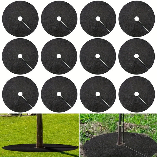 12pcs Reusable Tree Protection Mat Anti Grass Cover for Weed Control