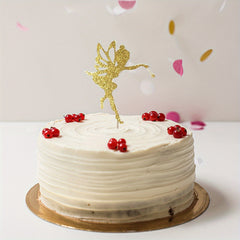 Golden Glitter Fairy Cake Topper for Magical Occasions