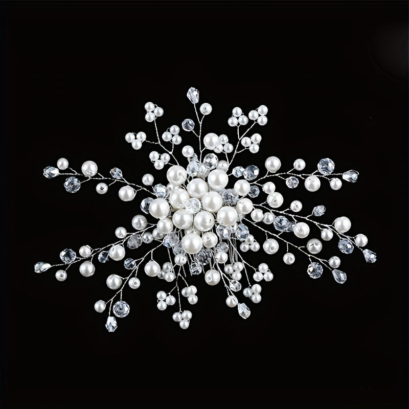 Faux Pearl Crystal Hair Comb Women's Hair Accessory