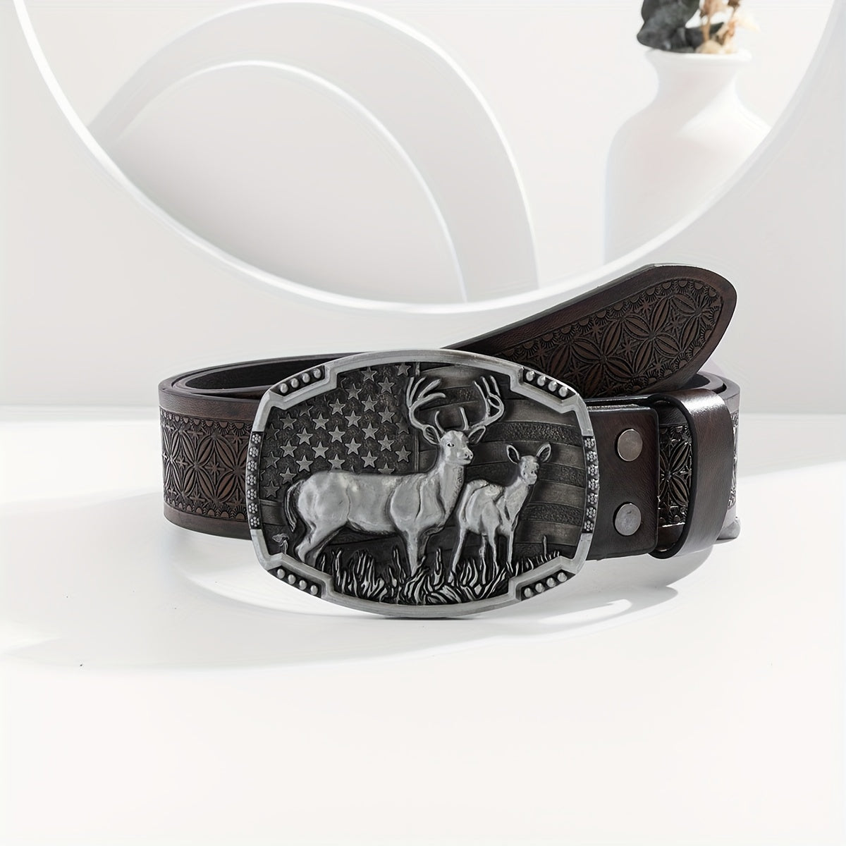 Retro Buckle Belt for Men Denim Jeans Casual Daily Clothing Accessories