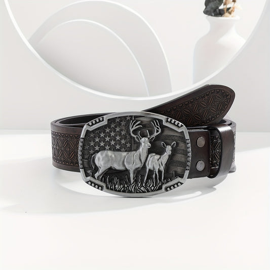 Retro Buckle Belt for Men Denim Jeans Casual Daily Clothing Accessories