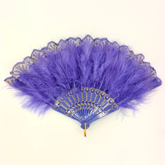 Purple Plush Folding Fan Dance Performance Photography Props