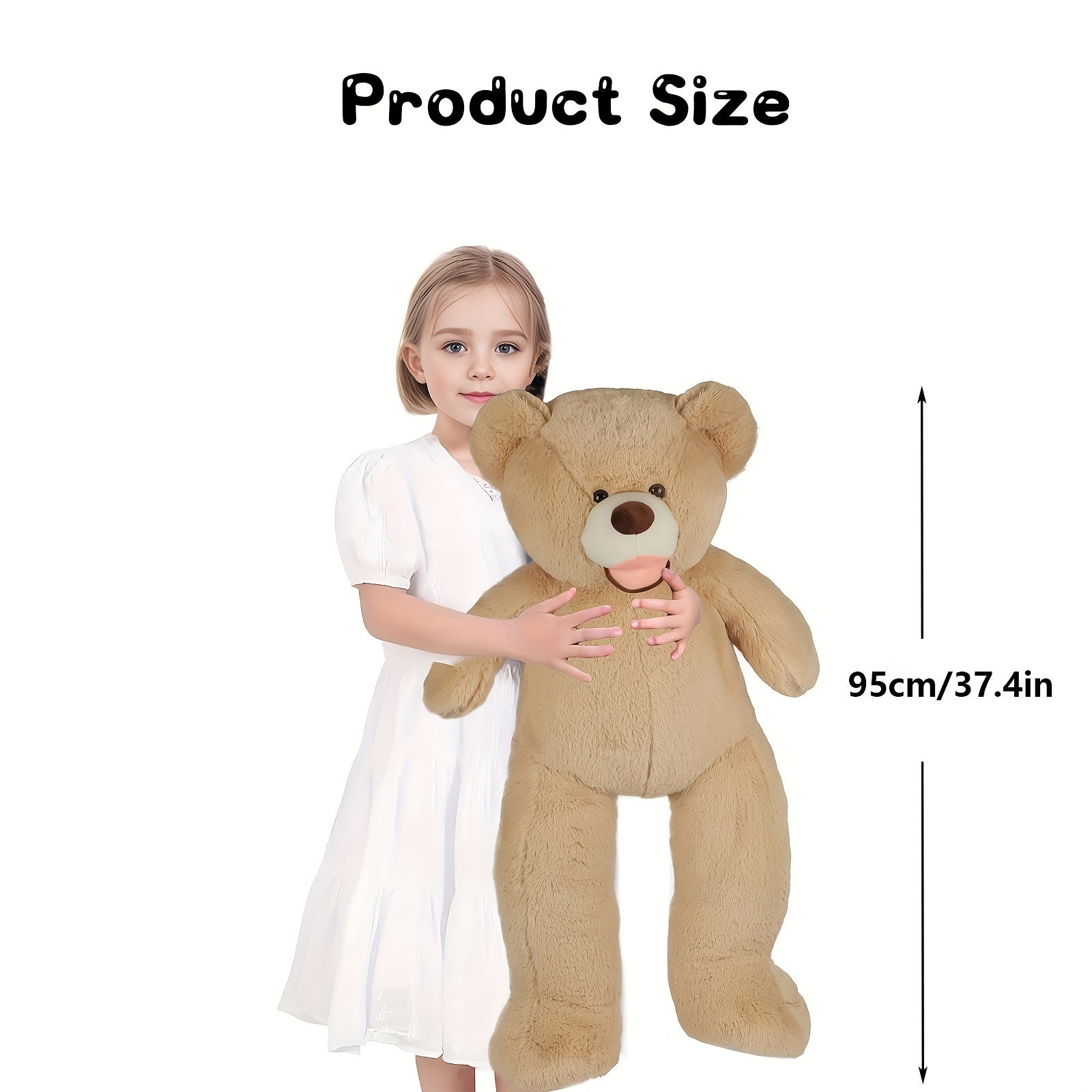 Large Plush Teddy Bear 37.4in Soft Polyester Cartoon Kids Home Decor Party Favor
