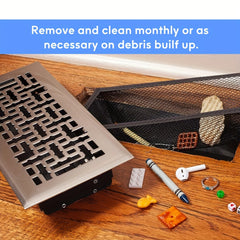 Floor Register Trap Vent Cover Filter Net Air Vent Screen Mesh Covers 10in 30