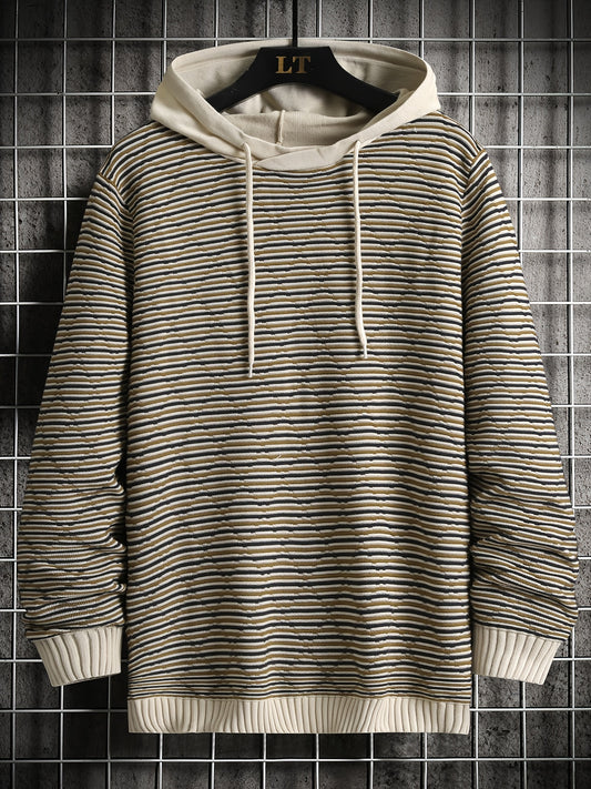 Autumn Winter Men's Striped Hooded Sweater Knitwear