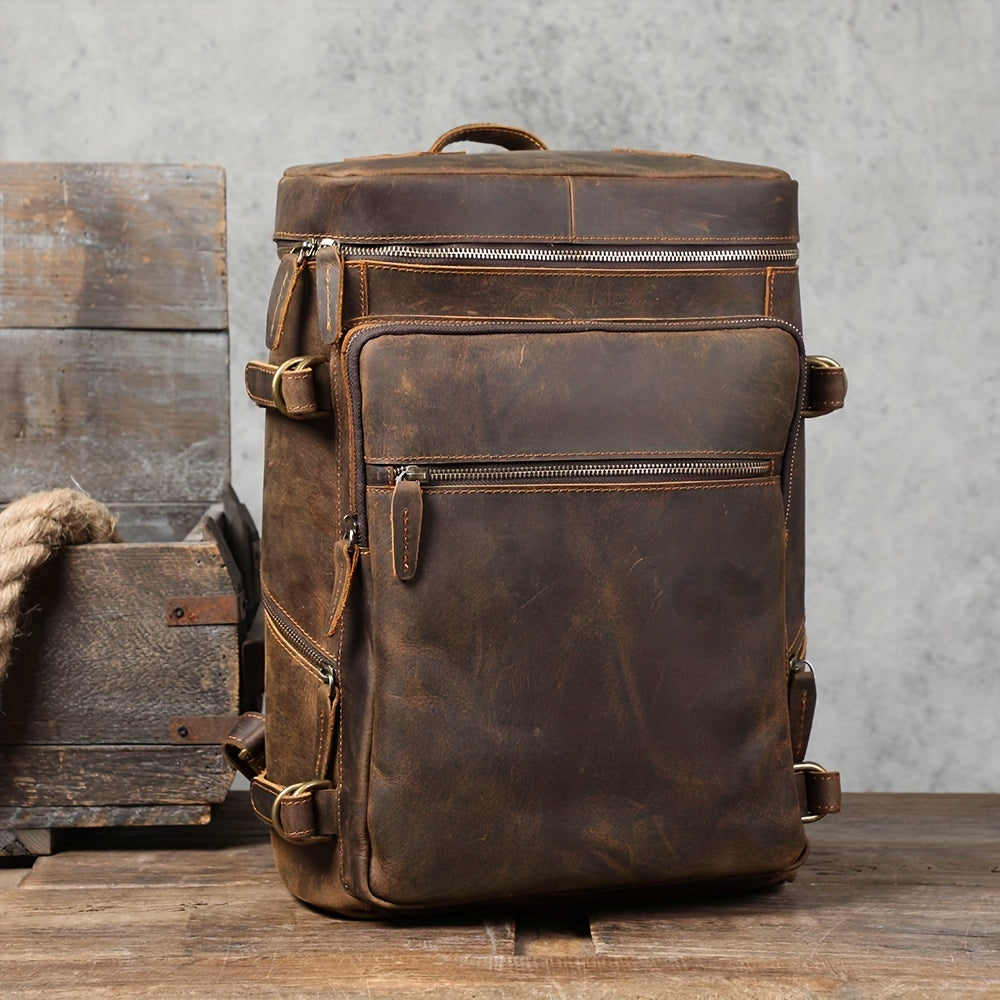 Vintage Leather Backpack Laptop Bag School Bag