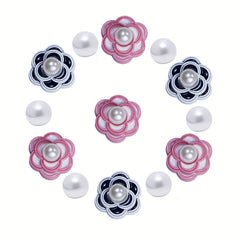 26pcs Flower & Pearl Shoe Charms For Clogs Garden Shoes DIY Accessories