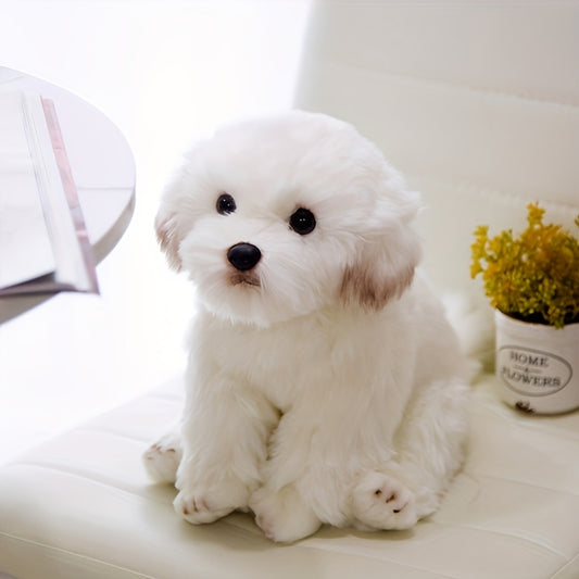 Maltese & Pomeranian Plush Dog Toy Set - Cute Stuffed Animal Figurines
