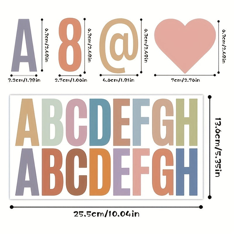 6pcs 2.5 inch Letter Stickers Self-adhesive Waterproof Bulletin Board