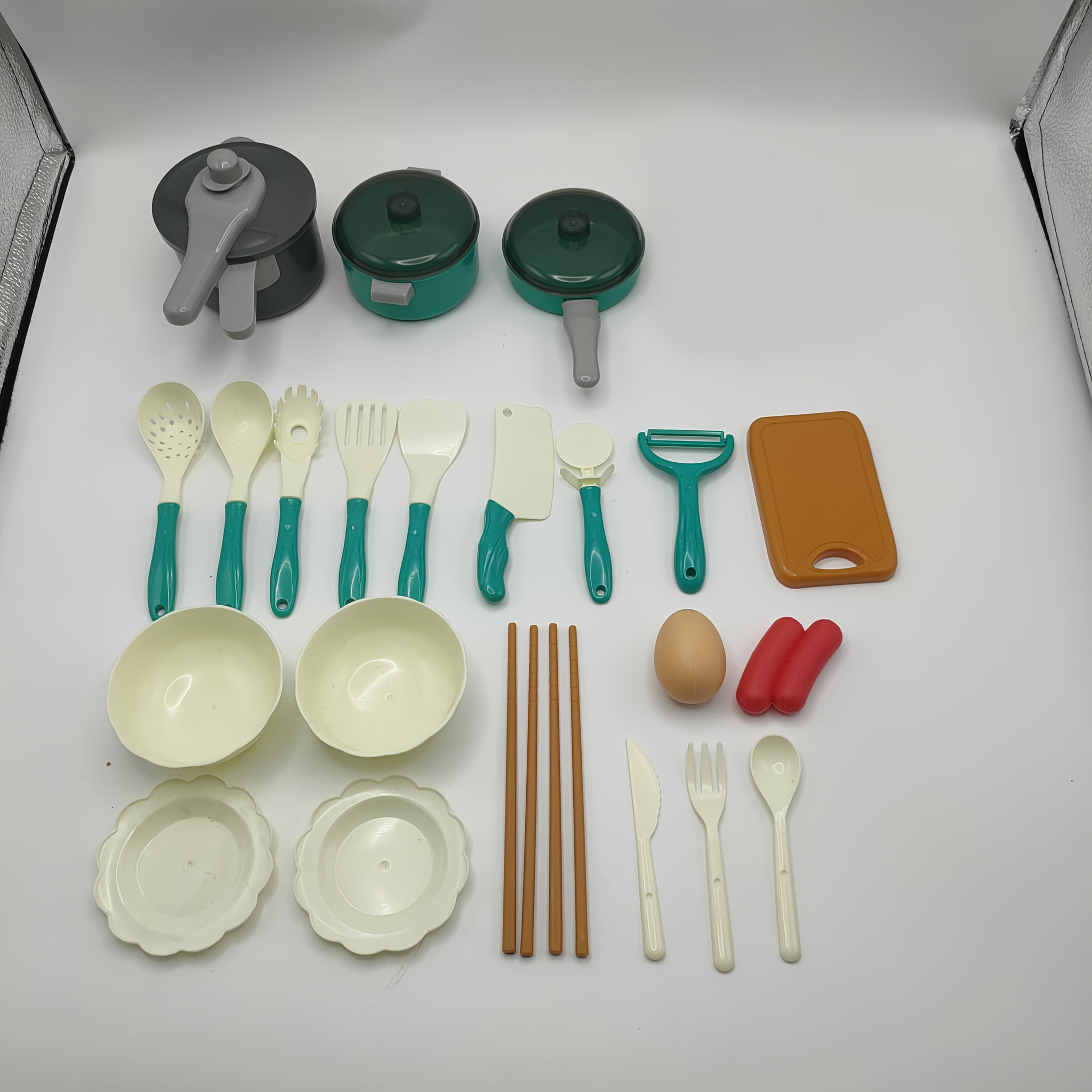 28pcs Pink & Green 26pcs Red Play Kitchen Toy Set Pretend Play