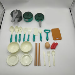 28pcs Pink & Green 26pcs Red Play Kitchen Toy Set Pretend Play