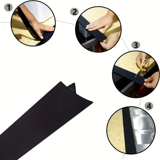 2pcs Silicone Stove Gap Cover Heat Resistant Kitchen Countertop Filler