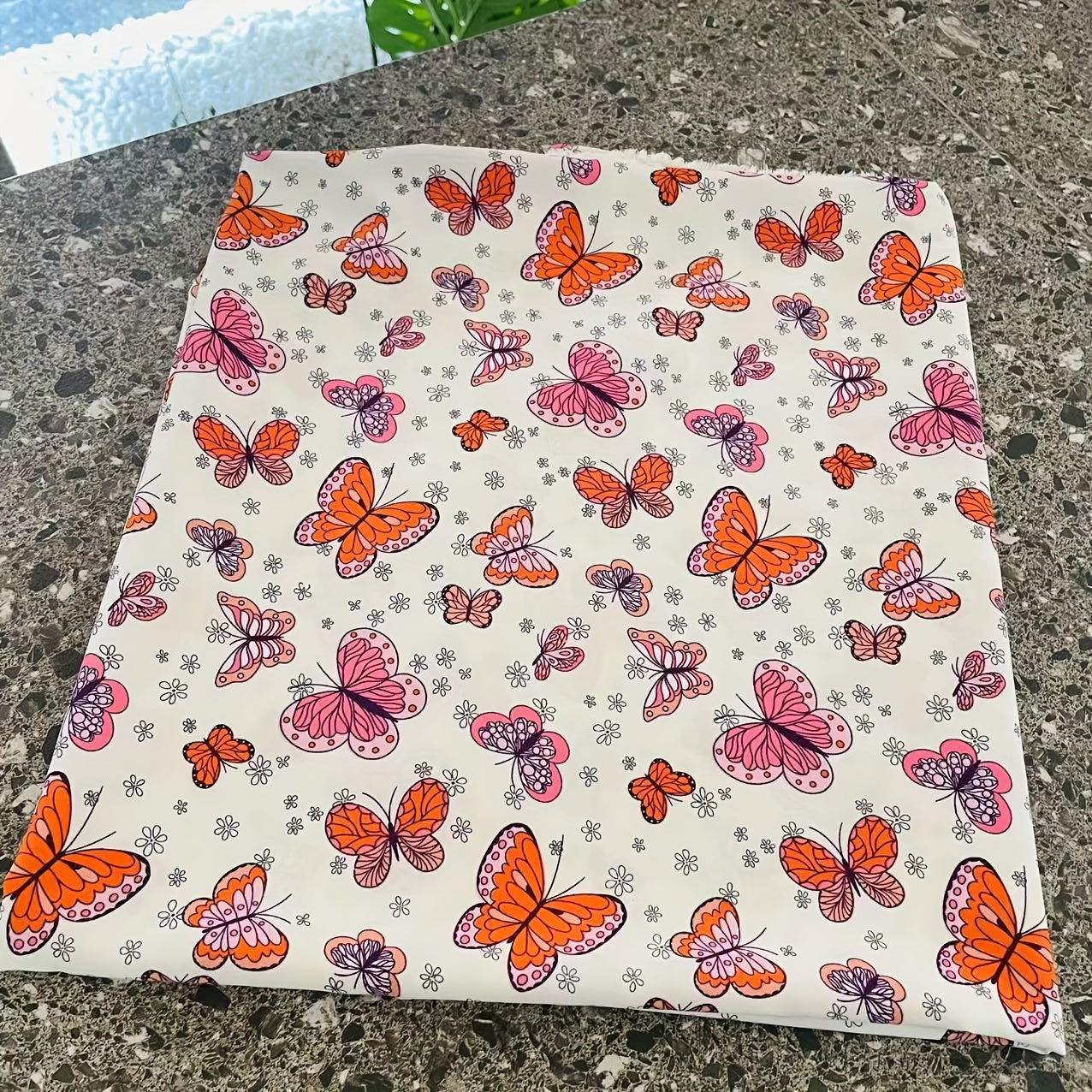 1 Yard Red Flower Pattern Fabric DIY Clothing Pants Dress