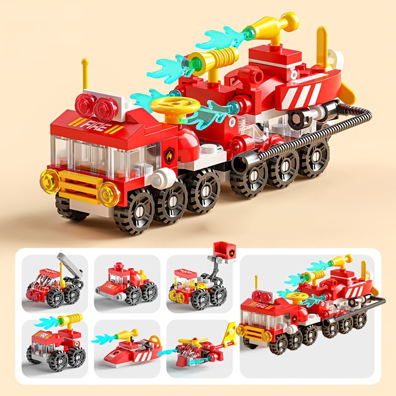 134pcs Fire Truck Stacking Blocks Toy Creative Play