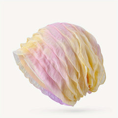 Solid Ruffles Beanie Cap for Women