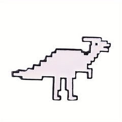 Dino Enamel Pin & Pixels T-Rex Lapel Badges Inspiration Brooches