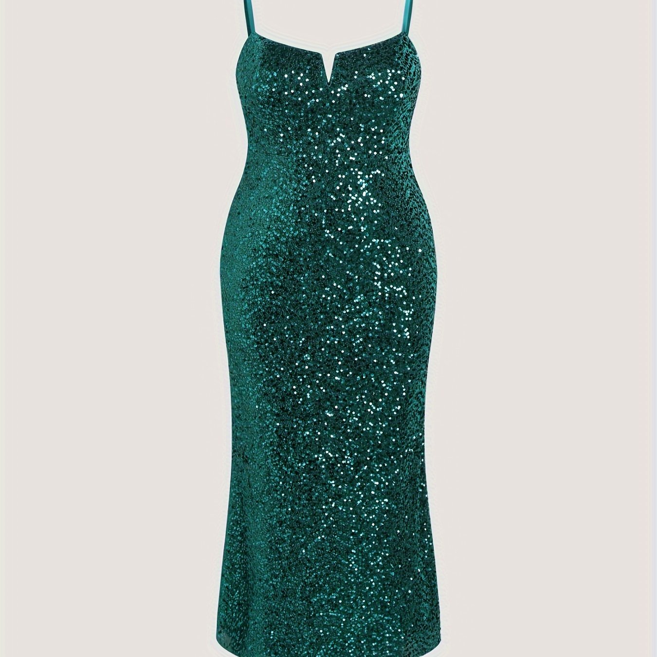  Sequin Decor Bodycon Midi Cami Party Dress