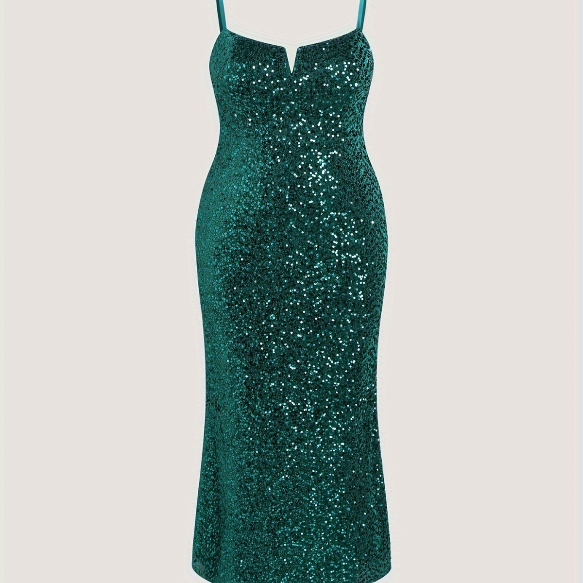  Sequin Decor Bodycon Midi Cami Party Dress