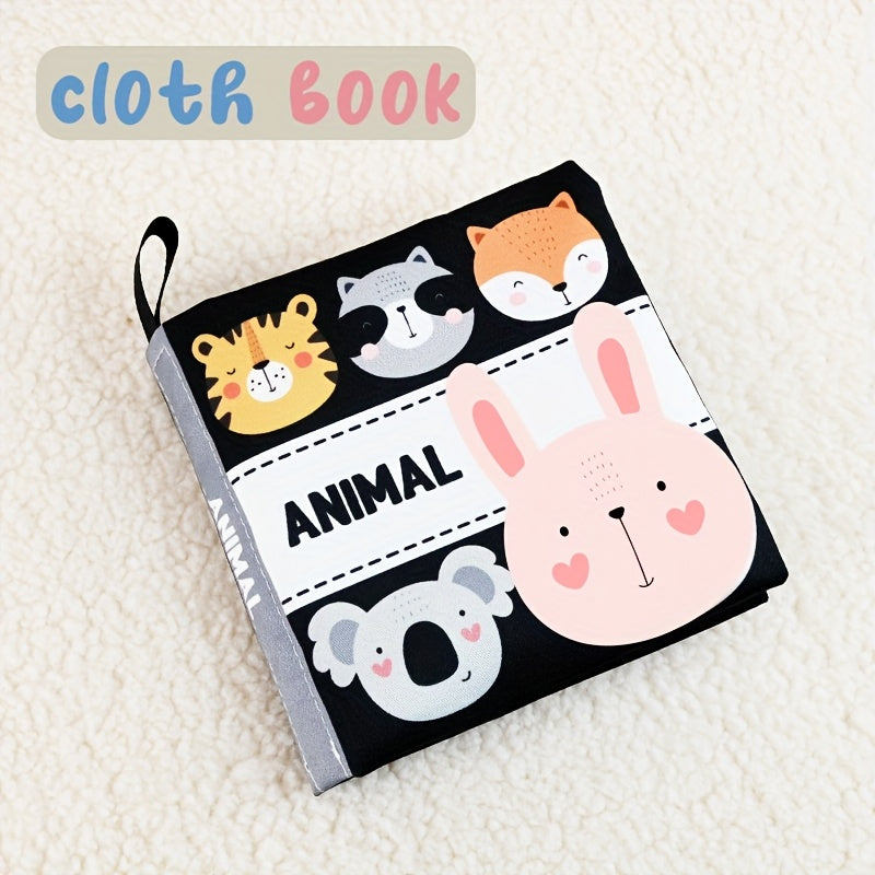 High Contrast Baby Cloth Book 0-6 Mos Washable Non Toxic Early Learning