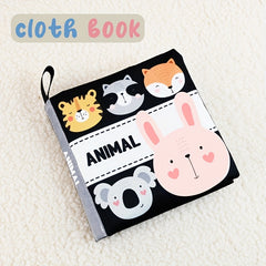 High Contrast Baby Cloth Book 0-6 Mos Washable Non Toxic Early Learning