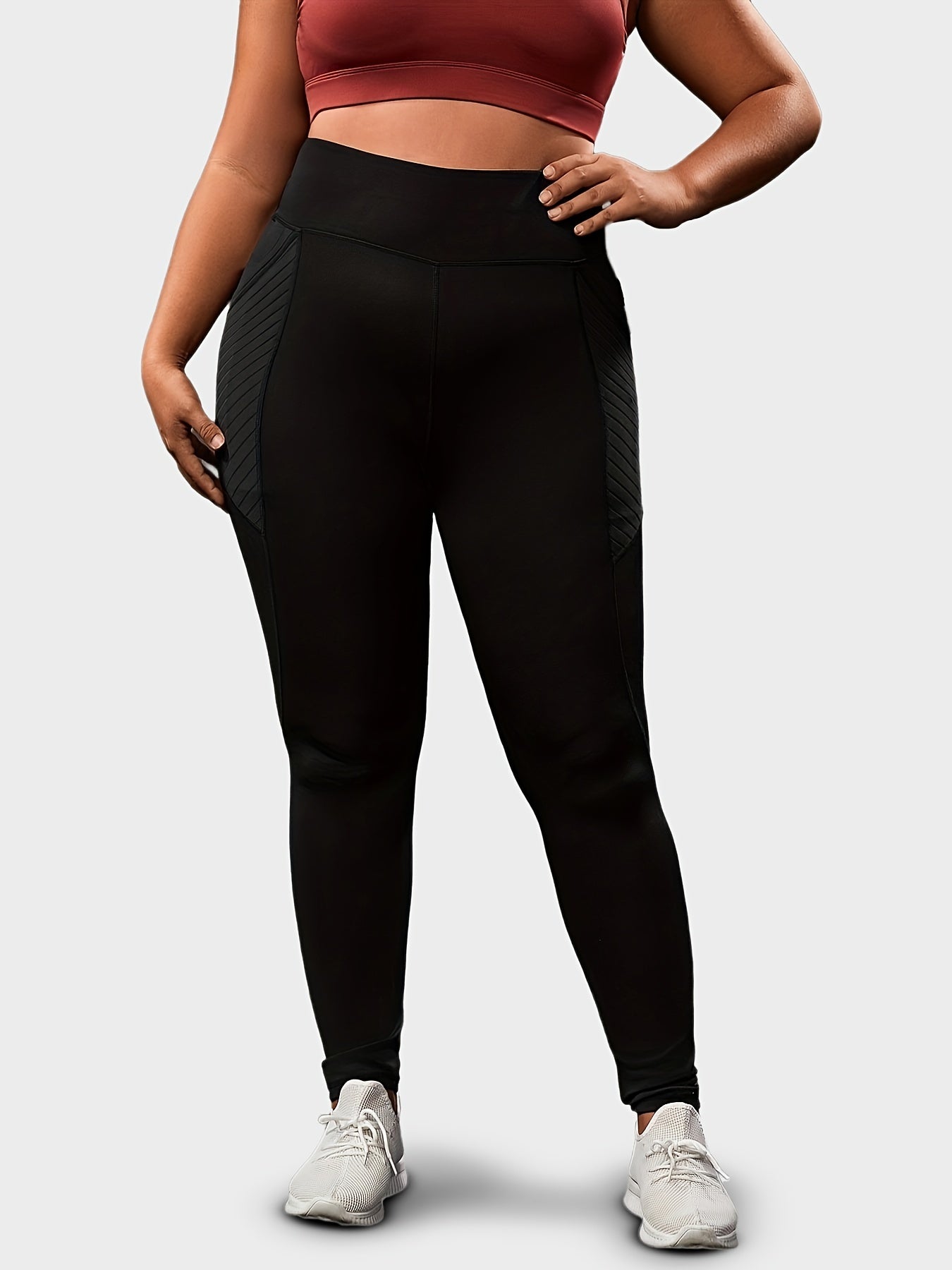  Sports Leggings Women's High Rise Skinny Leggings With Pockets