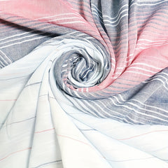 Gradient Striped Scarf Casual Frayed Edge Shawl